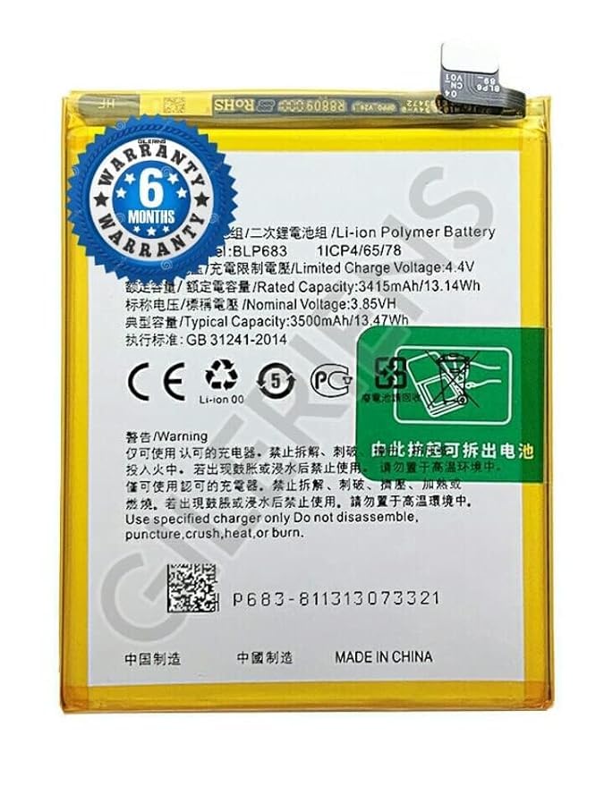 Image of Original BLP683 Battery for Oppo K1 / A7X / A7S / F9 4+ 128G F9 PRO / C2 PRO / 2 PRO / RMX1801,RMX1807 Battery with 6 Month Warranty ***** (P0048)