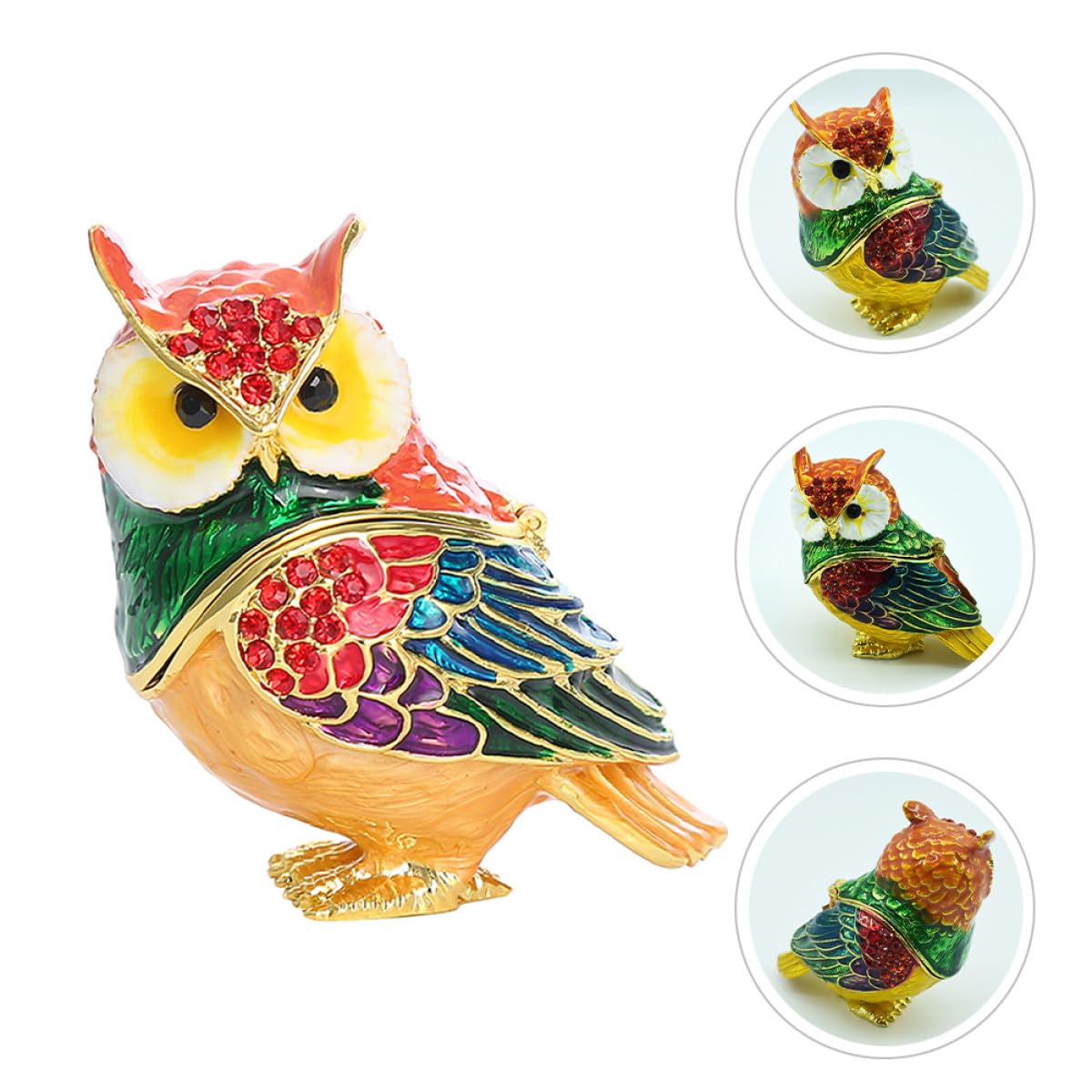 Zerodeko Boîte à Bijoux Organisatrice en Alliage, Forme Hibou Délicate et Chic, pour Bagues et Boucles D'oreilles, pour Femmes et Filles