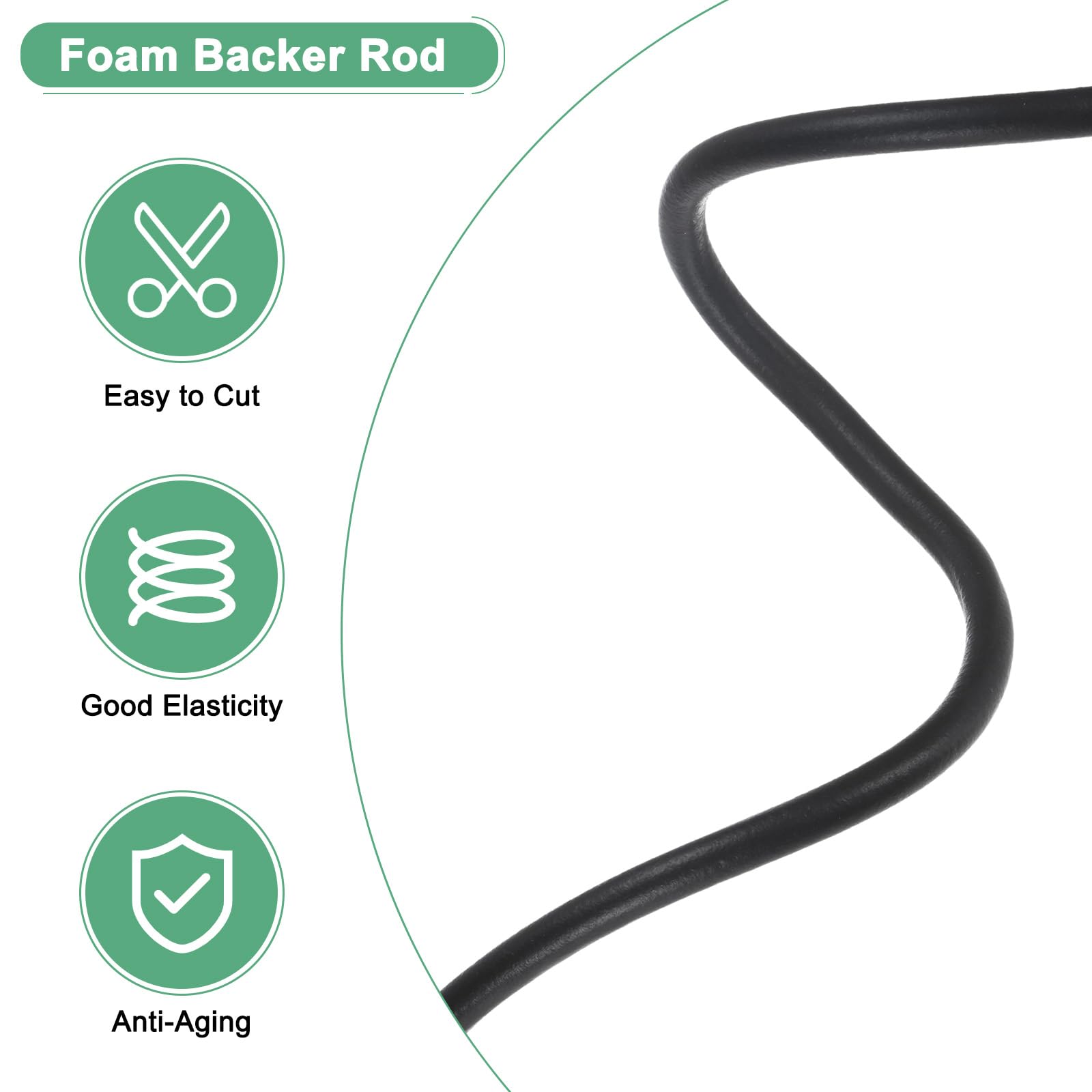 M METERXITY Foam Backer Rod, 16.4ft x 1/4" (l x D) Backer Rod Foam Caulk Saver, Rubber Caulk Saver - Image 4