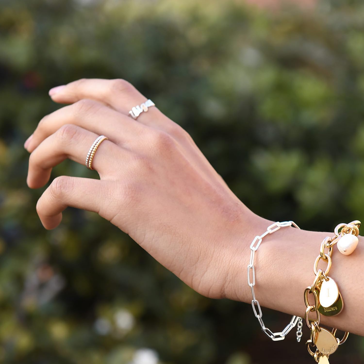 OAK & LUNA - Choose Your Style Women's Chain Bracelet - Sterling Silver, 18K Plated or 14K Solid Gold - Bobble, Paperclip, Dot, Rope, Bold Curb, Mirror, Cuff - Custom Length - Image 5