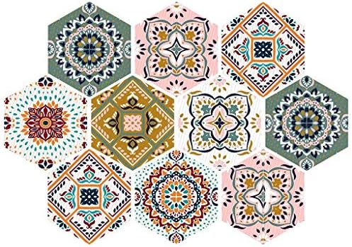 GaoYunQin Hexagon Sticker Wall Tile Stickers Floor Peel and Stick self-Adhesive Vinyl DIY Decals for Kitchen Living Room Bathroom Decor 4.53x9.05x7.87inch (Color : 60pcs)
