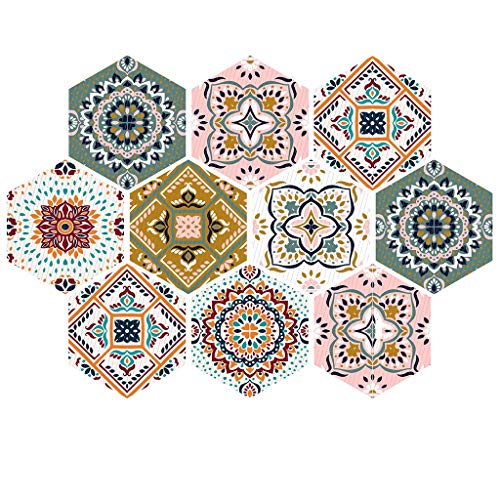 Gaoyunqin Hexagon Sticker Wall Tile Stickers Floor Peel And Stick Self-Adhesive Vinyl Diy Decals For Kitchen Living Room Bathroom Decor 4.53X9.05X7.87Inch (Color : 60Pcs) #TOP2