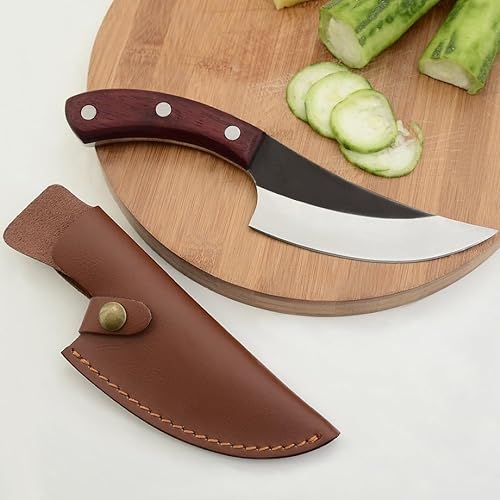 Miniatura 2 de Lifespace Cuchillo de chef estilo vikingo con mango de madera y funda