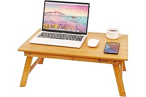Foldable Korean Table, Bamboo Bed Table Tray, Laptop Desk