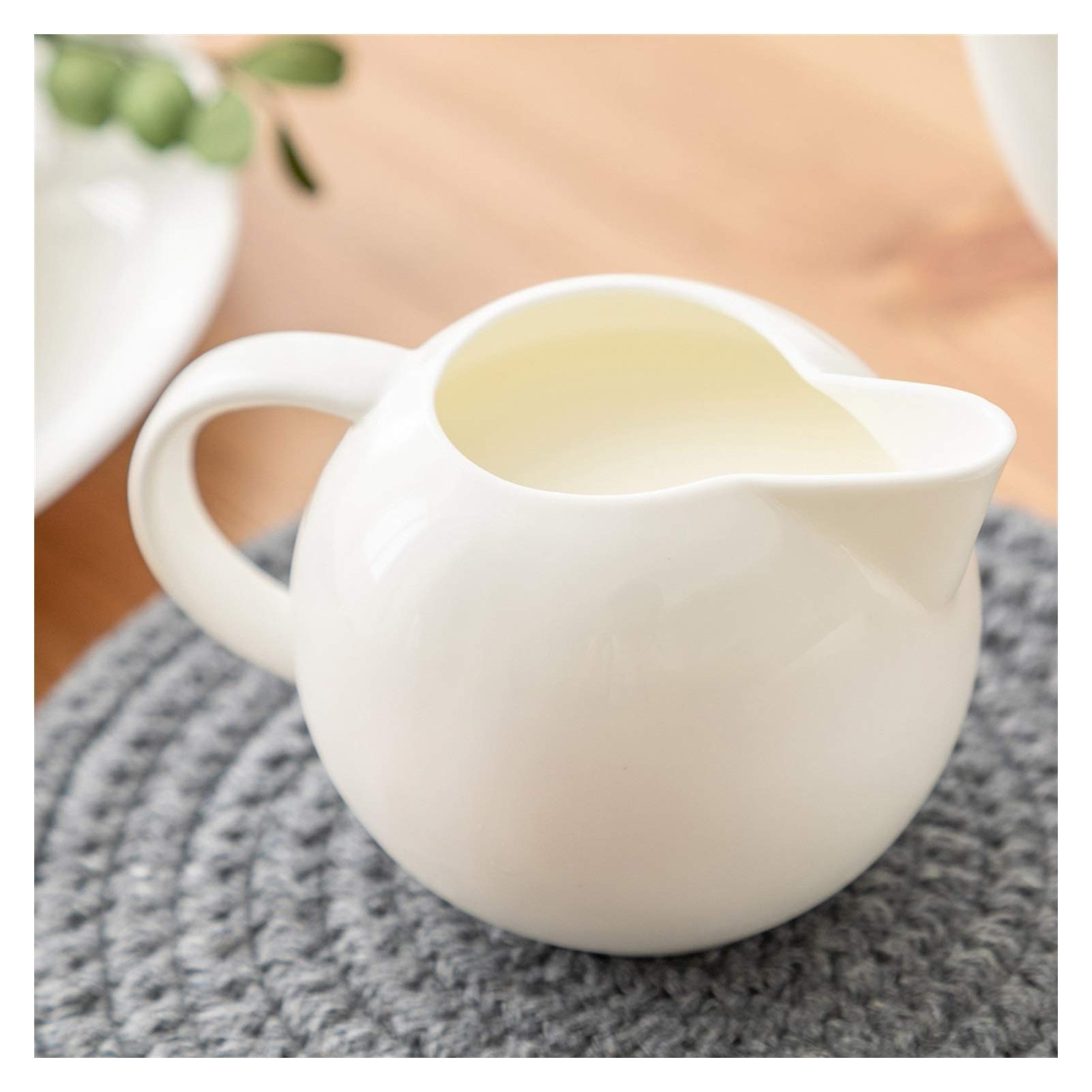 Salsiera Classica, Set per la Panna per caffè e tè, brocca e zuccheriera in Porcellana Bianca, brocca per la Panna in Ceramica