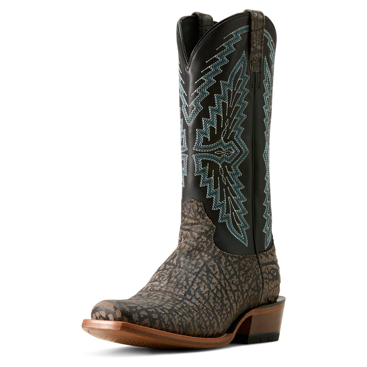Ariat Men's Futurity Showman Cowboy Boot, Cape Grey Buffalo Emboss/Raven Black, 10.5 Wide