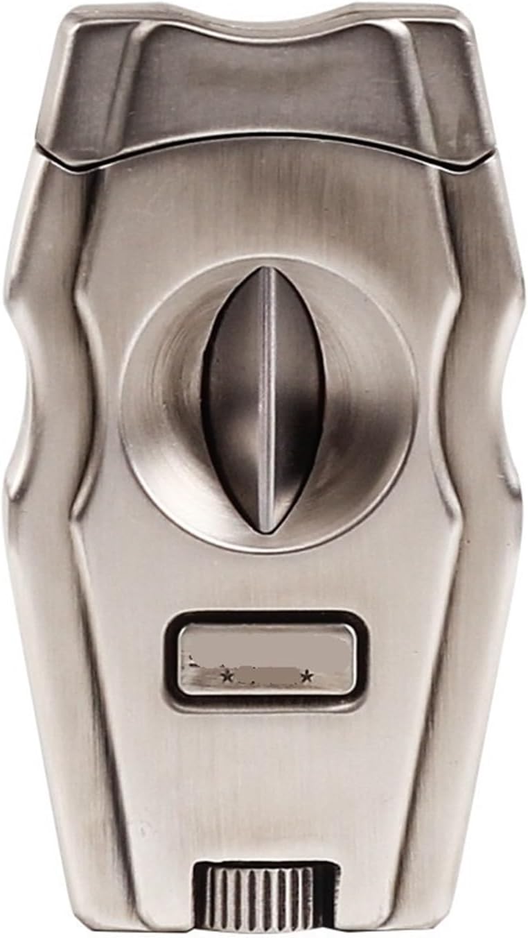 ZUC Cigar Cutter Stainless Steel Double Blade Guillotine Metal Pocket Smoking Tool Case Silver Black Zinc Alloy(B)