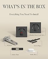Vista 4 de Asidrama ZR20-4 - Cerradura de puerta de bolsillo negro mate con indicadores de color cuadrado