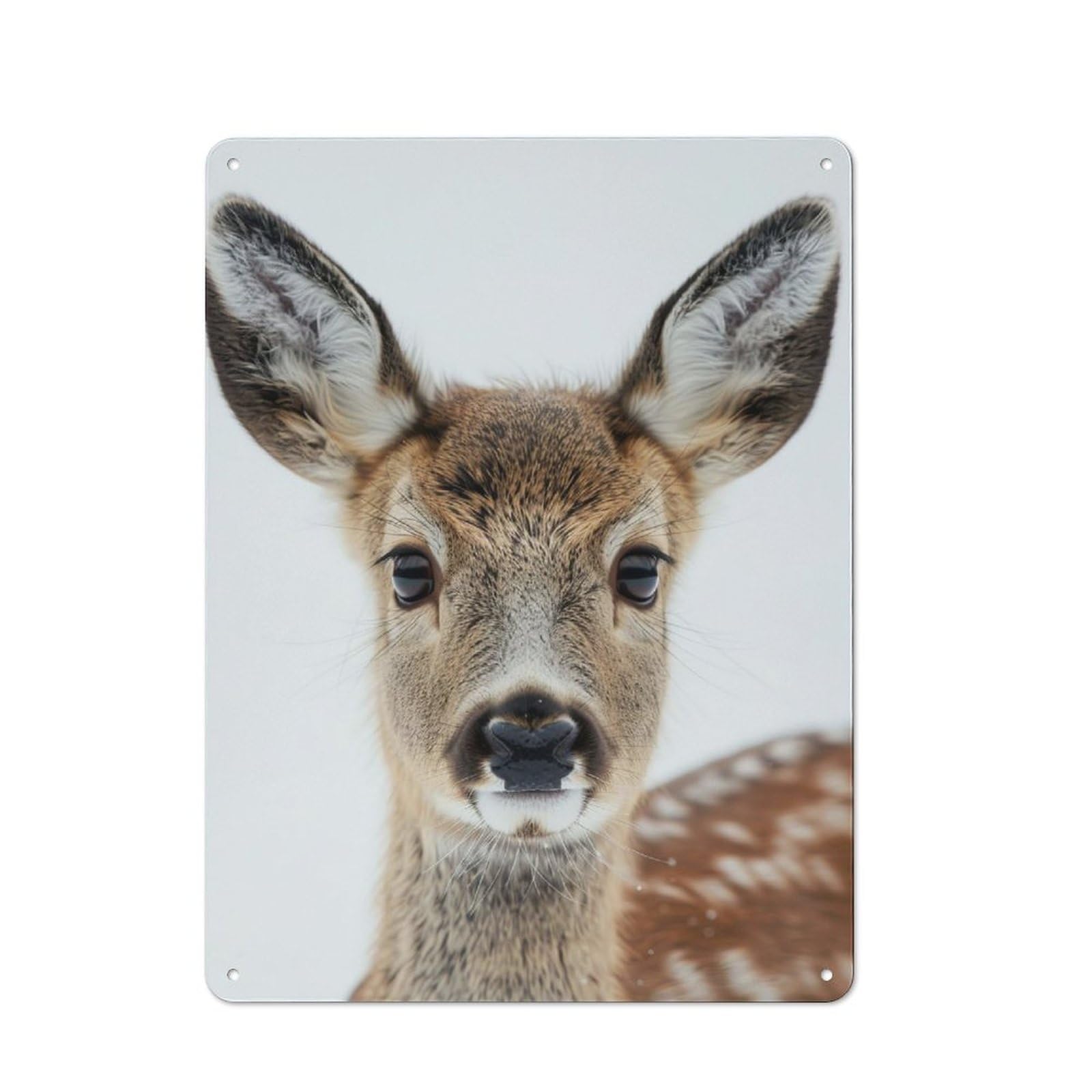 Junmoney Deer Face Retro Metal Sign With Design 40X30cm, Distressed Look Retro Room Decor For Living Room, Hallway, Kitchen Or Cafe