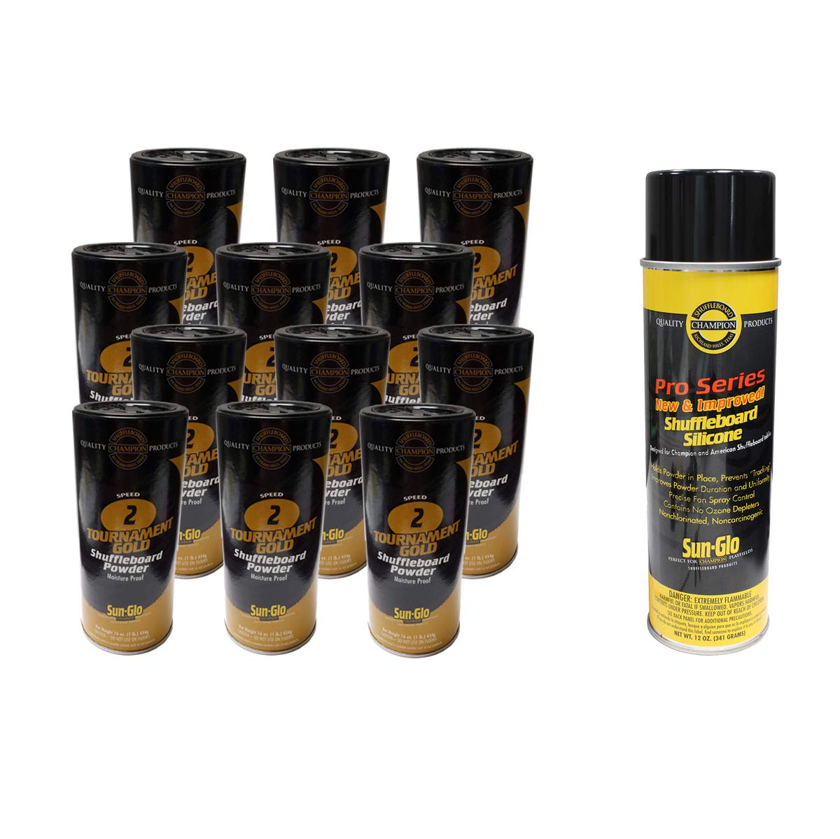 Sun-Glo 12 Cans #2 Tour Gold Wax & 1 Can Silicone Spray