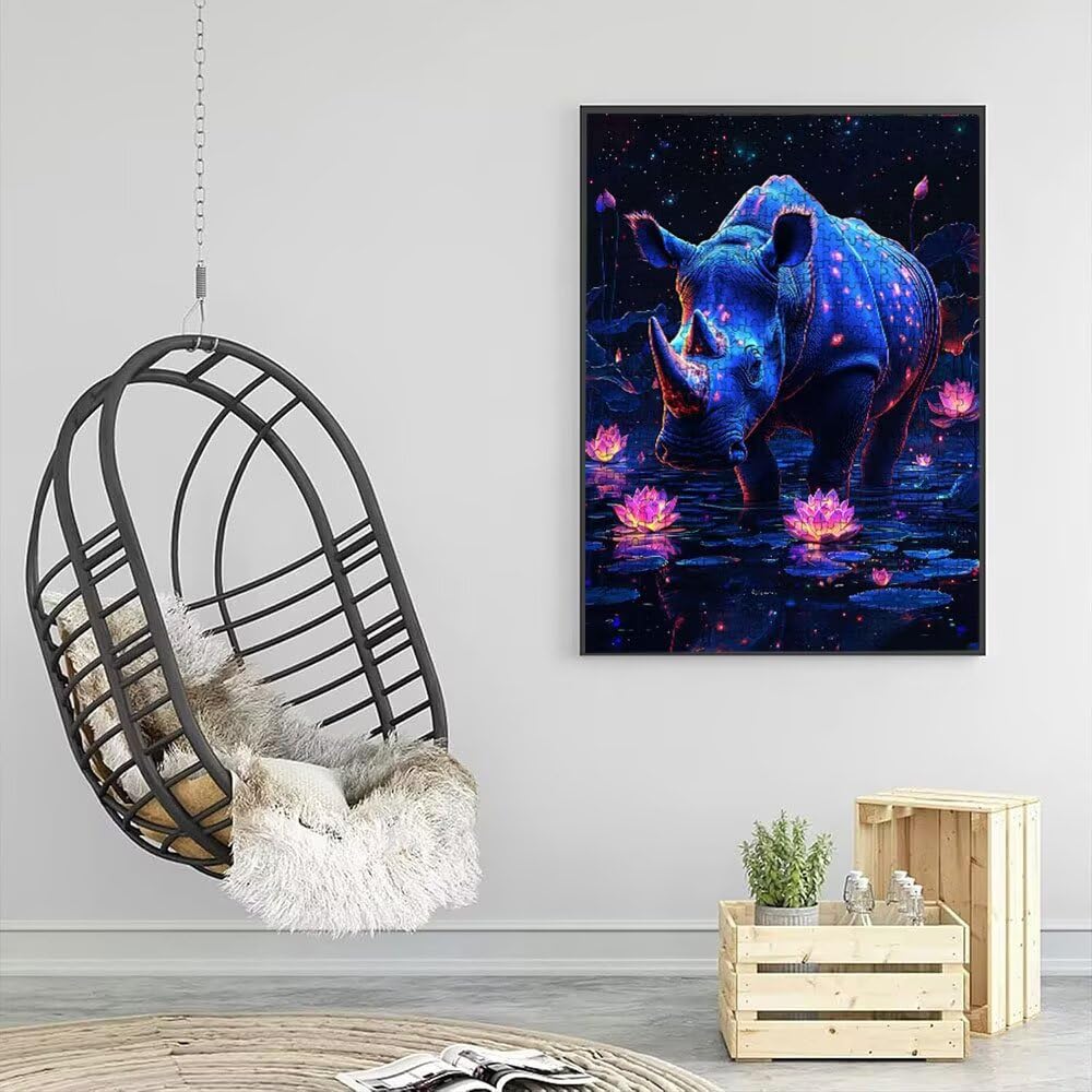 Puzzle 3000 Teile Erwachsene, Jigsaw Puzzle Erwachsene 3000 Teile, NashöRner Lotus Puzzles, Impossible Klassische Puzzles, Herausfordernde Familie Spiele, für Home Decor und Geschenke DX0YL2-911