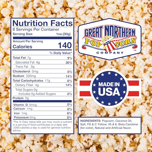 Movie Theater Style 40-Count Popcorn Packs - Pre-Measured 8-Ounce All-in-One Kernel, Salt, Oil Packets for Popping Machines by Great Northern Popcorn - image 8