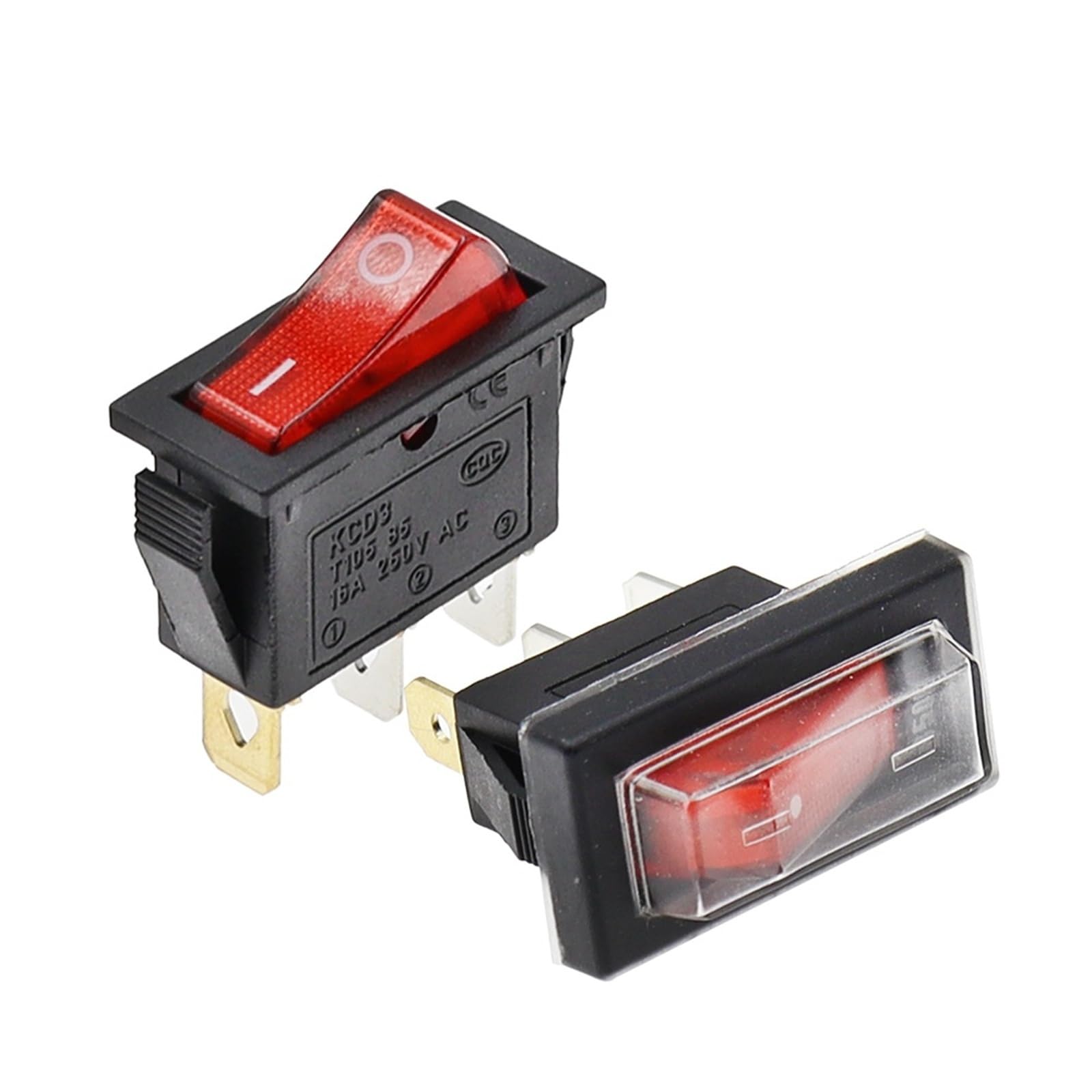 10 2-pozycyjnych przełączników kołyskowych KCD3 3-pinowych z funkcją wł./wył. dla urządzeń elektrycznych z włącznikiem światła.(7)