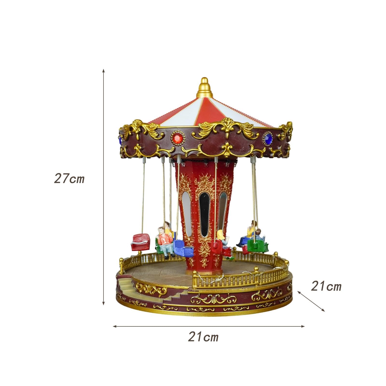 Carrusel Navideño LED con Caja de Música Y Luces, Musical