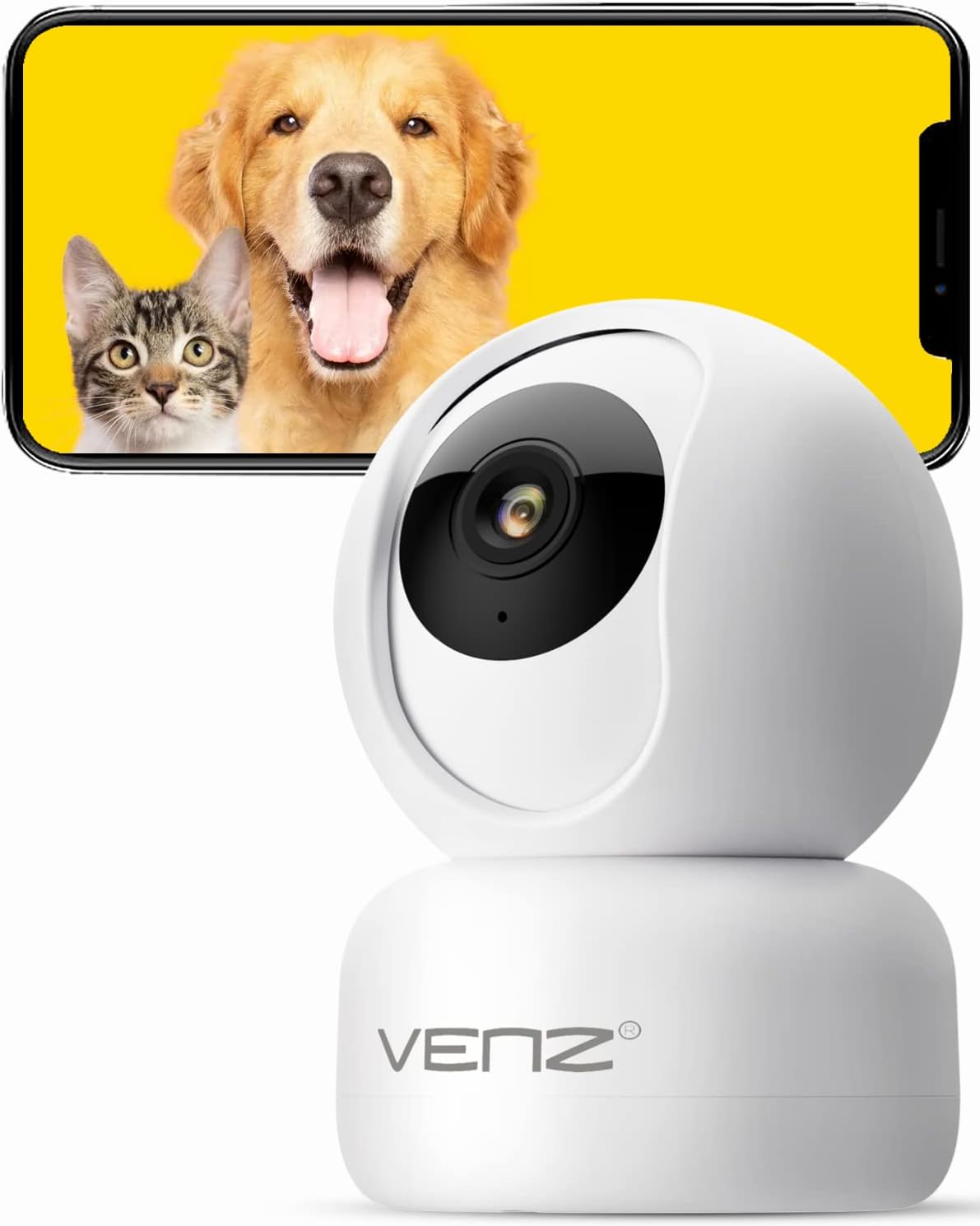 VENZ Indoor Camera,1080P Home Security Camera,360° PTZ