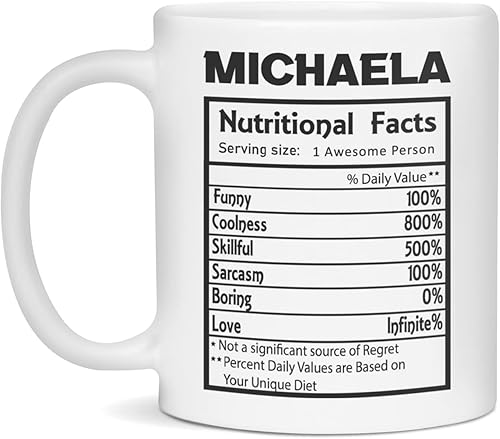 Miniatura 3 de Michaela nutricional facts definition funny - Taza de café, 15 onzas, color blanco
