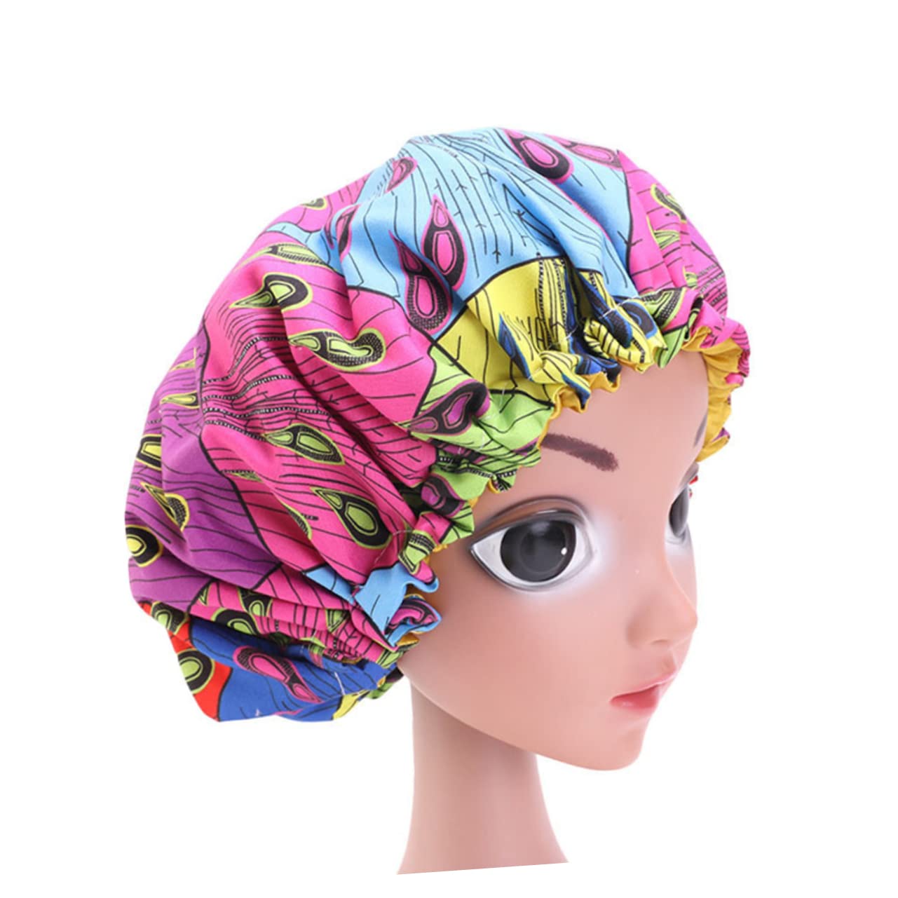 3 Set Di Cuffie Da Notte Regolabili Per Bambini A Doppio Con Coulisse Per Bambini Piccoli A Forma Di Crisantemo Quadrato E Pavone 2 Pezzi*3