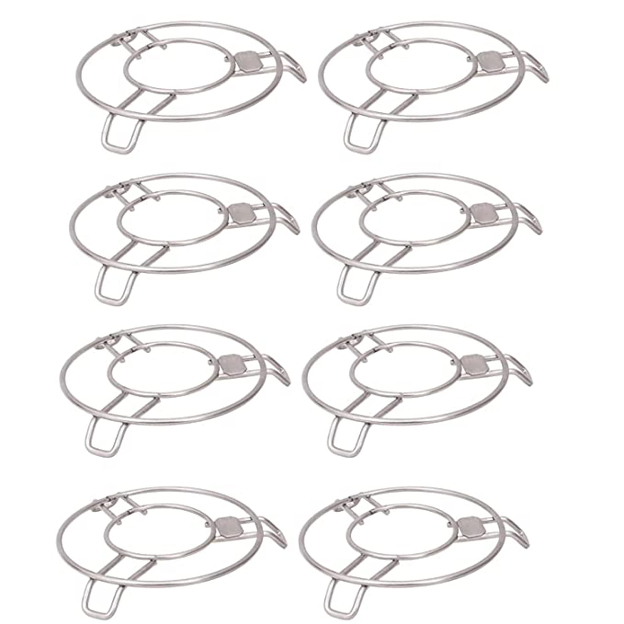 IDEAL PRIME Rust Proof Stainless Steel Trivets (8 Pieces) Durable Steel Hotpot Stand Cooker Steamer Round Table Ring Kitchen Tools Pack of 8 2