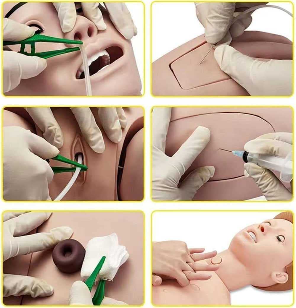 PASPRT Maniquí de Cuidado del Paciente de tamaño Natural de 170 cm, simulador de RCP, Habilidades básicas de enfermería Geri, Modelo Humano geriátrico con genitales Intercambiables (Female)