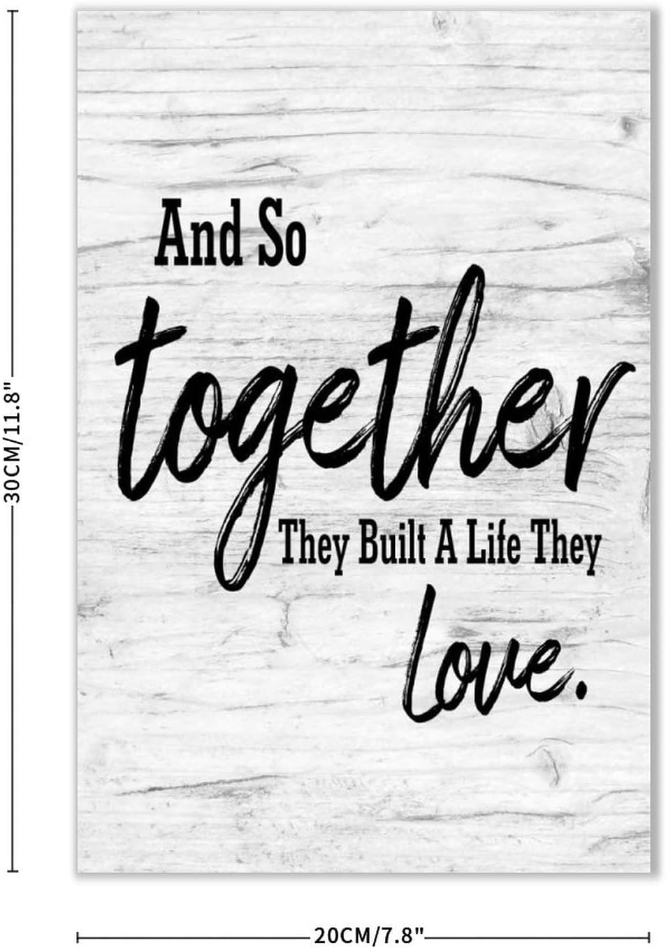 and So Together They Built A Life They Loved Rustic Wall Decor Wood Sign Farmhouse Decor for Home, Wall Pediments, Living Room, Bedroom, Nursery, Entryway Wall Decoration 20x16 in