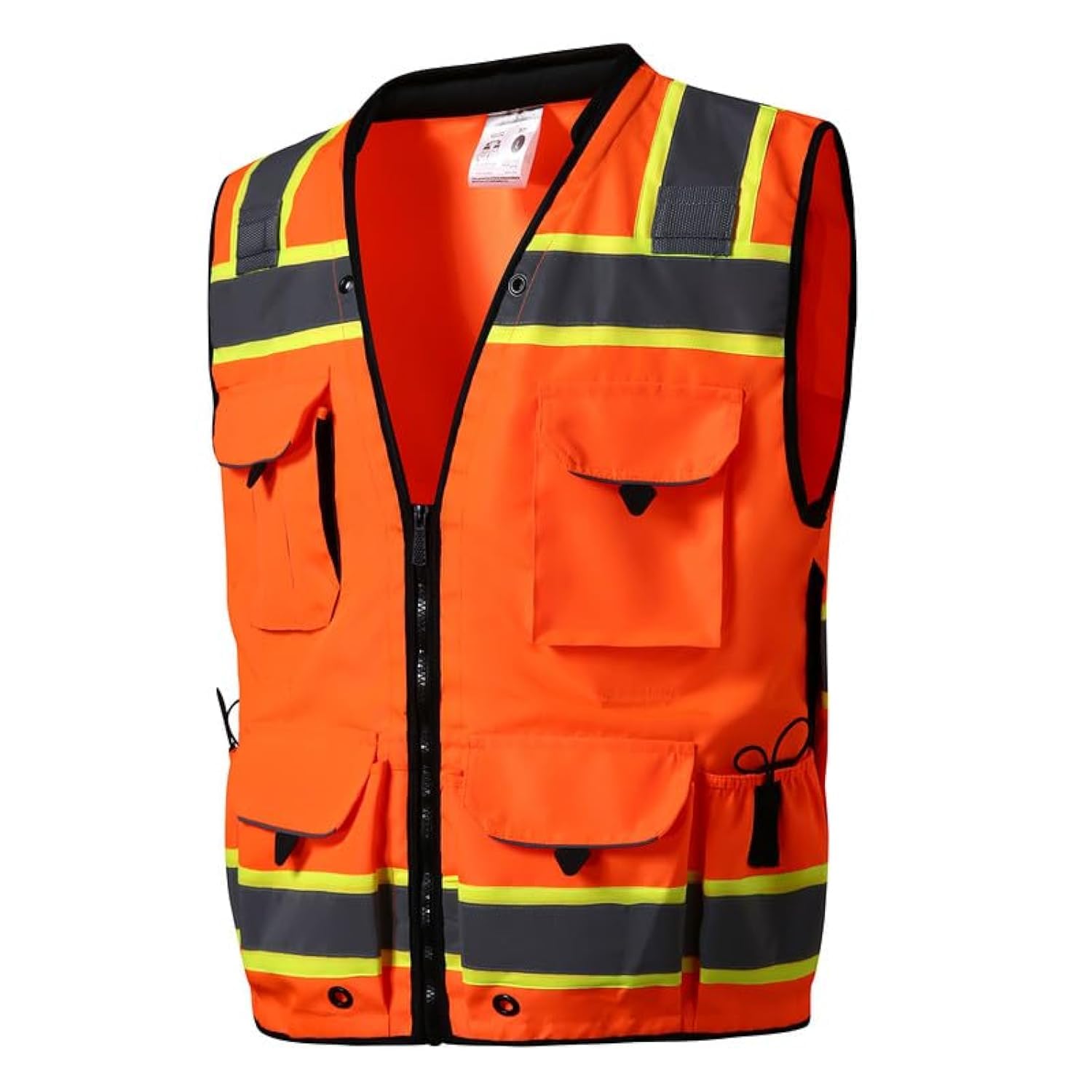 SKSAFETY ANSI/ISEA Sicherheitsweste mit 12 Taschen, Sicherheitsweste mit hoher Sichtbarkeit, Klasse 2
