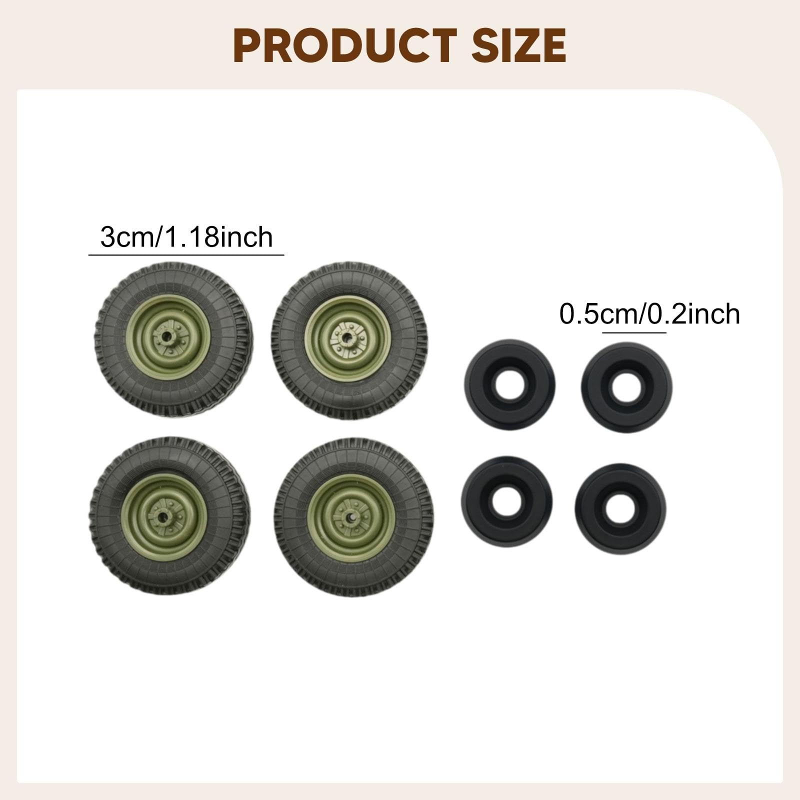 4 Ruote RC E Contrappeso, Accessorio di Aggiornamento per Camion RC C94 1/12, Veicoli Fuoristrada RC, Verde Nero