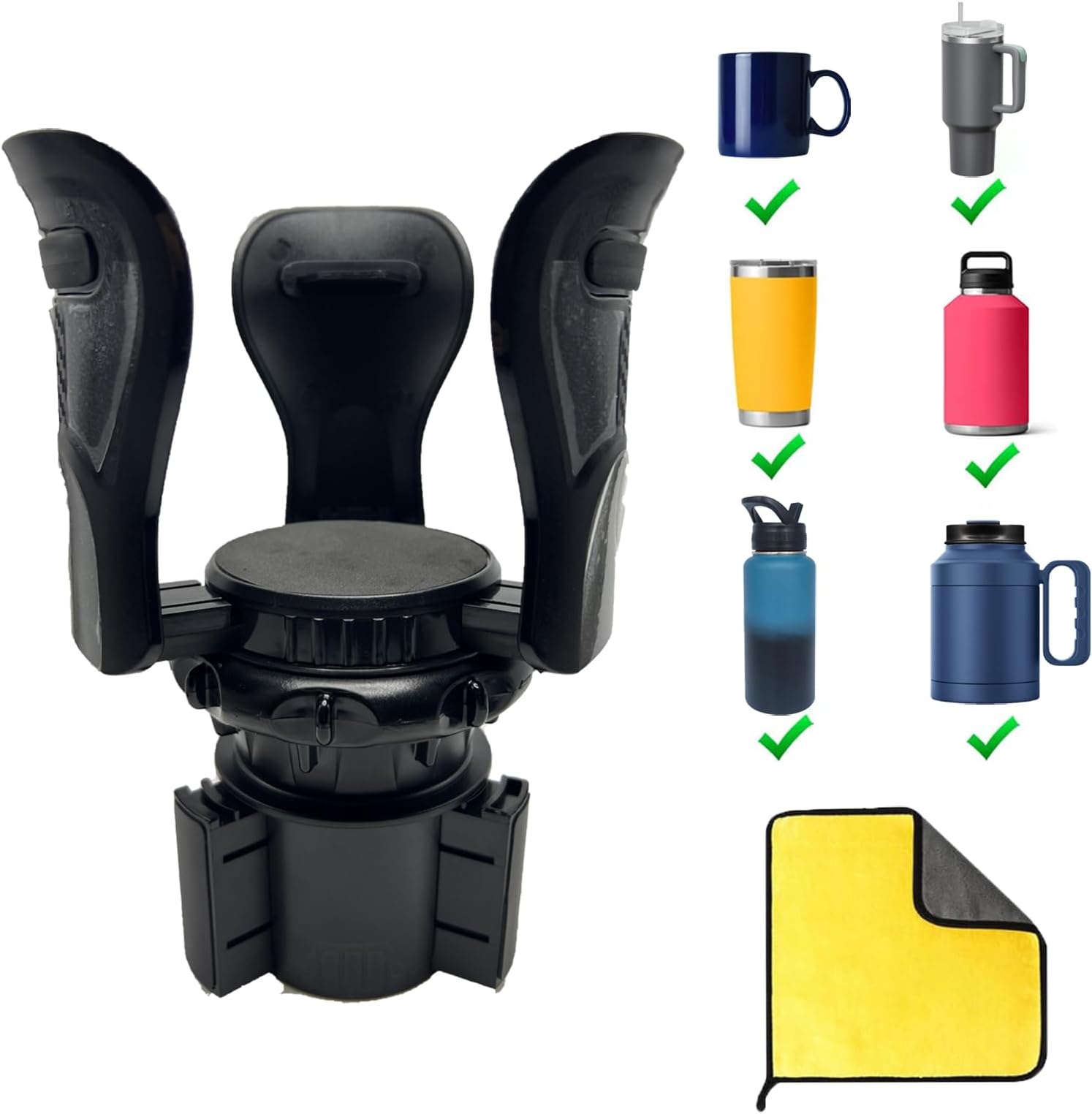 Adjustable Car Cup Holder Expander - Large Cup Adapter, Water Bottle & Drink Holder