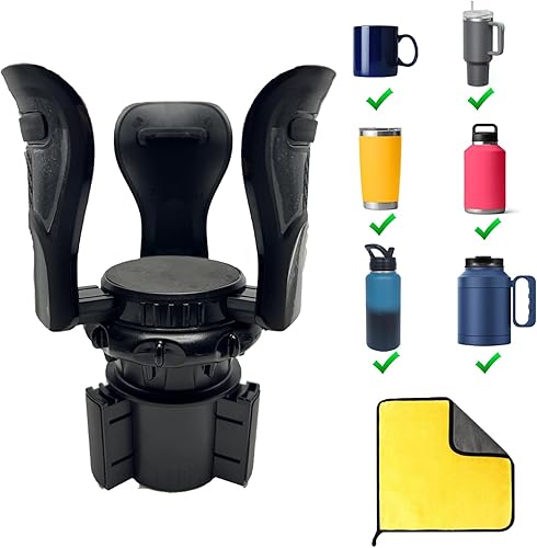 Portavasos para automóvil, expansor de portavasos de automóvil con portavasos ajustable y base ajustable, adaptador de portavasos grande para