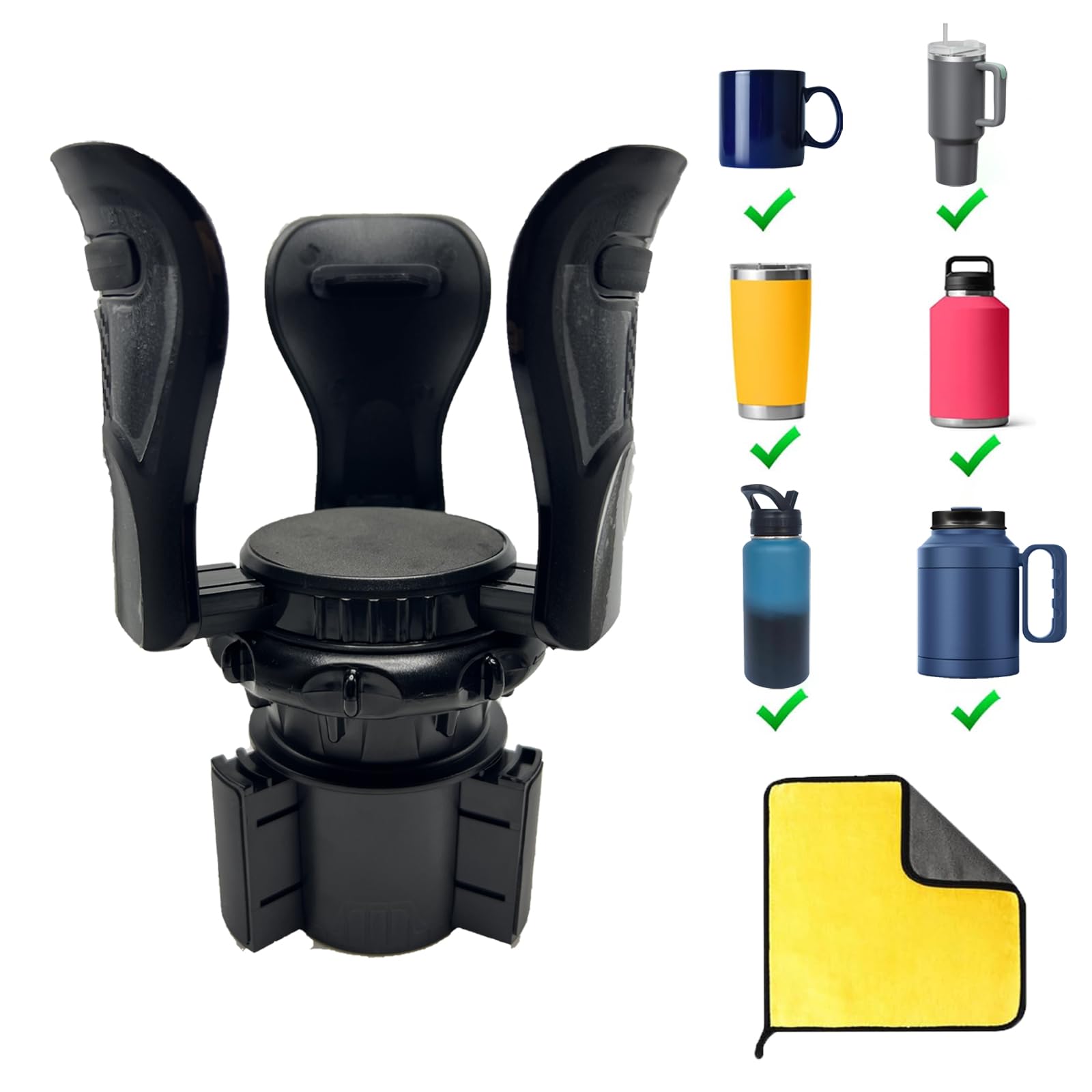 Cup Holder for Car，Car Cup Holder Expander with Adjustable Cup Holder and Adjustable Base Large Cup Holder Adapter for Car Can Serve as Water Bottle Holder Drink Holder