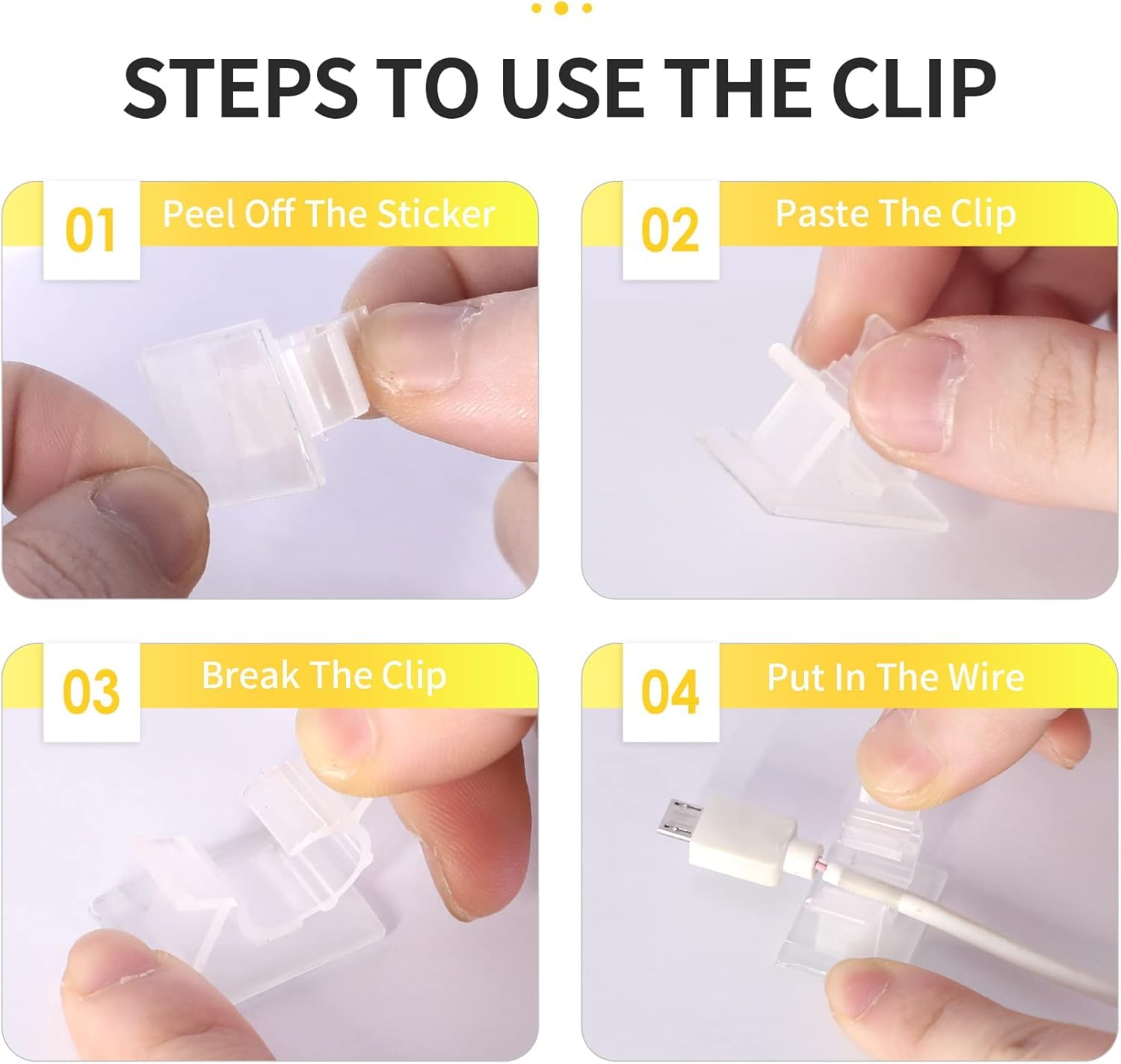 Viaky Transparente Kabel-Clips, selbstklebende Rückseite, Nylon, verstellbare Drahtführung, transparenter Tropfen-Drahthalter für 12,5 mm Kabel, 30 Stück