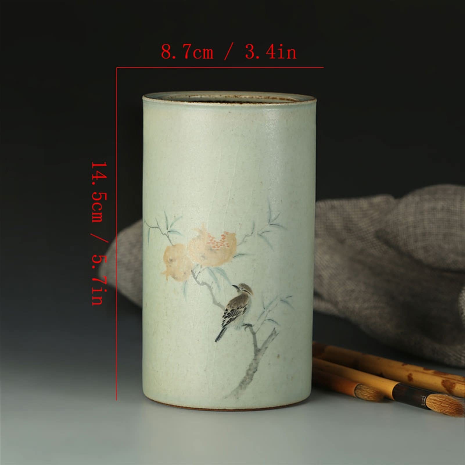 Uchwyt na długopis Uchwyty na długopisy Nowy chiński ręcznie malowany ceramiczny uchwyt na długopisy Retro biurkowy ołówek do brwi kubek do przechowywania uchwyty na ołówki
