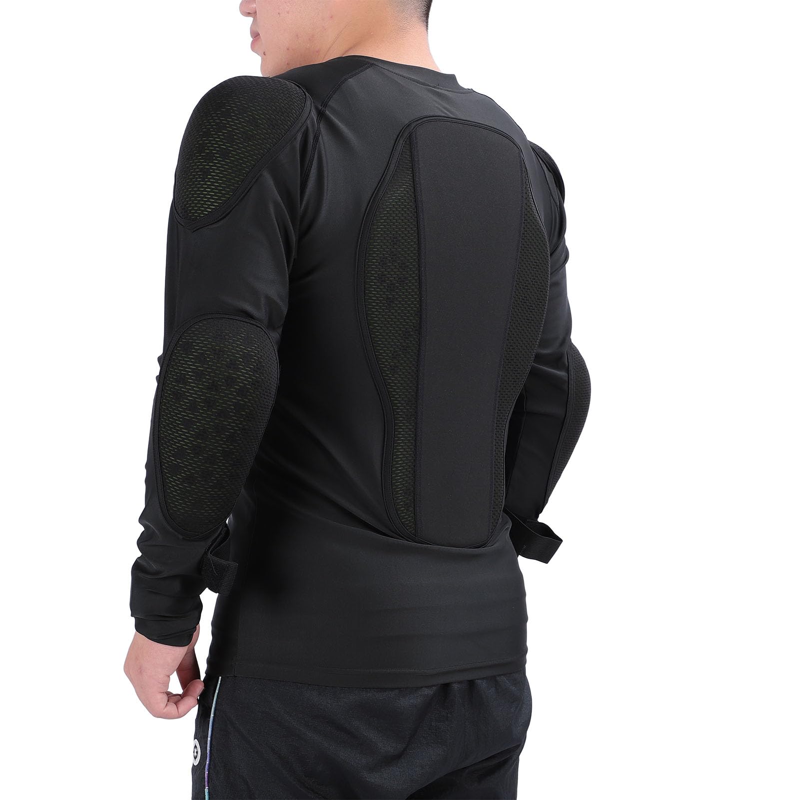 Camisa de Moto con Protecciones, de PU, Transpirable y con absorción de Impactos, con Acolchado para Espalda, Hombros, Pecho y Codos. Ideal para Snowboard, esquí y Ciclismo.