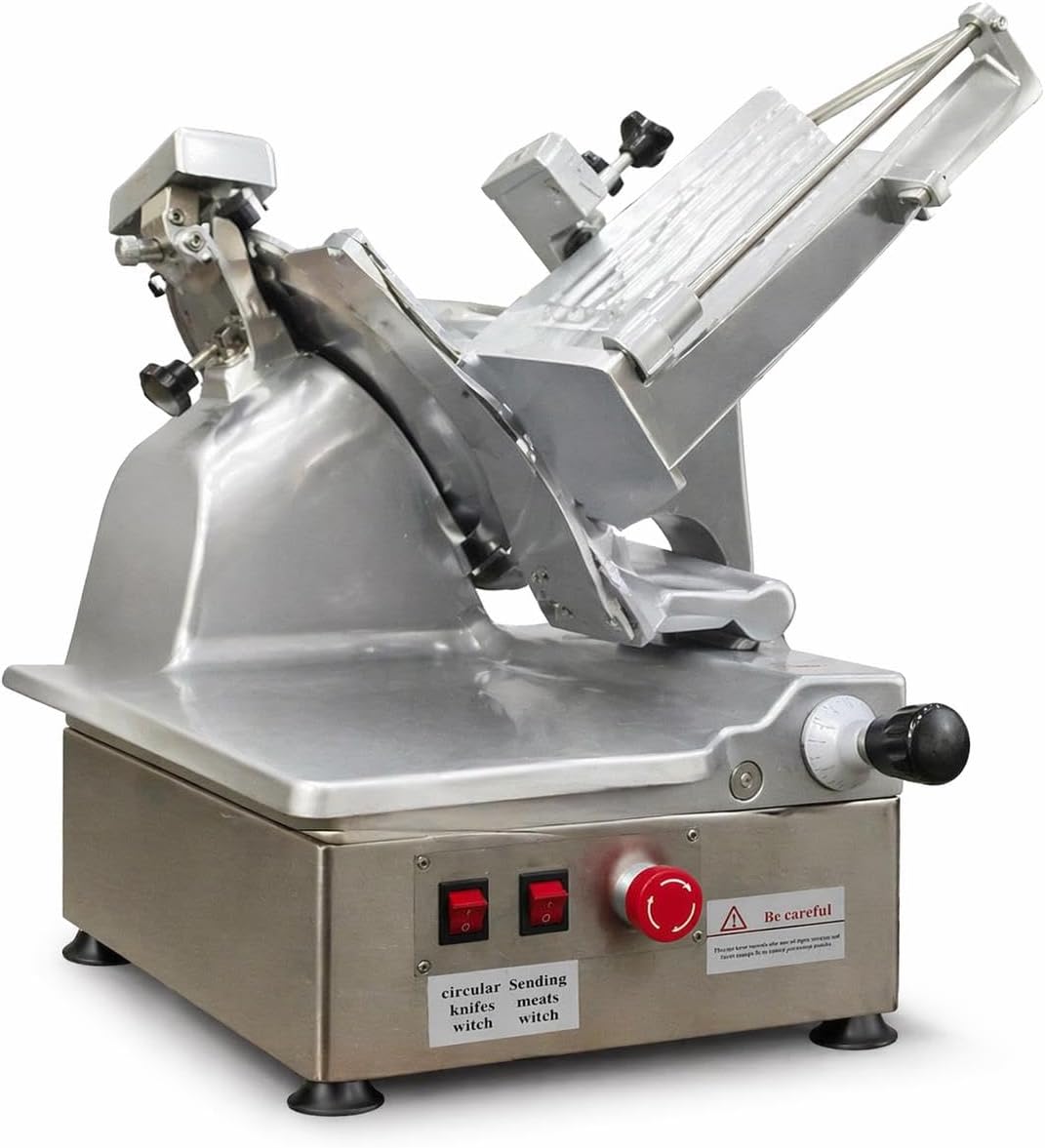 550W Electric Deli Meat Slicer Machine – Stainless Steel Deli Slicer with 10" Sharpe Blade, 0-18mm Adjustable Thickness Electric Meat Slicer, Fully Automatic Food Cutter for Home Kitchen, Restaurant