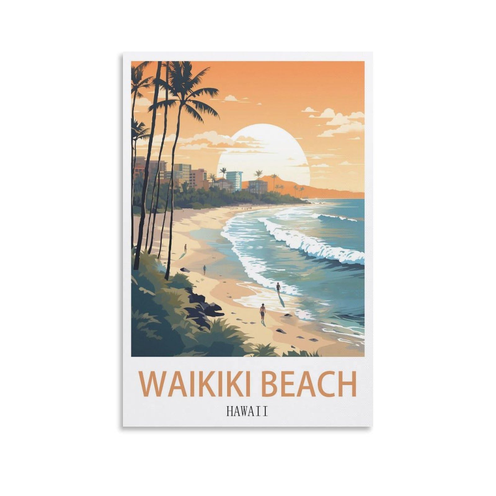 Ezmlfa S003 Diamond Painting Kits For Adults,Waikiki Beach Hawaii Diy Diamond Painting Art Kit For Beginners Home Wall Decor Arts And Craft Kits For Adults Kids 40X50cm