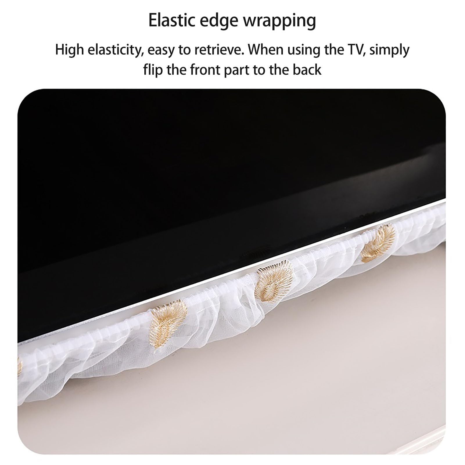 Copertura TV per Interni 32"-70" Pizzo Proteggi Schermo TV Scudo Antipolvere Leggero, Tessuto Lavabile Copertura Antipolvere per TV LED E LCD, Facile da Installare(Verde,54-55 inch)