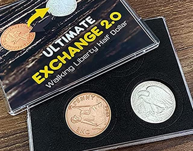 SUMAG Ultimate Exchange 2.0 (Walking Liberty Half Dollar) Magic Tricks Coin Change Magic Magician Close Up Illusions Gimmick Props
