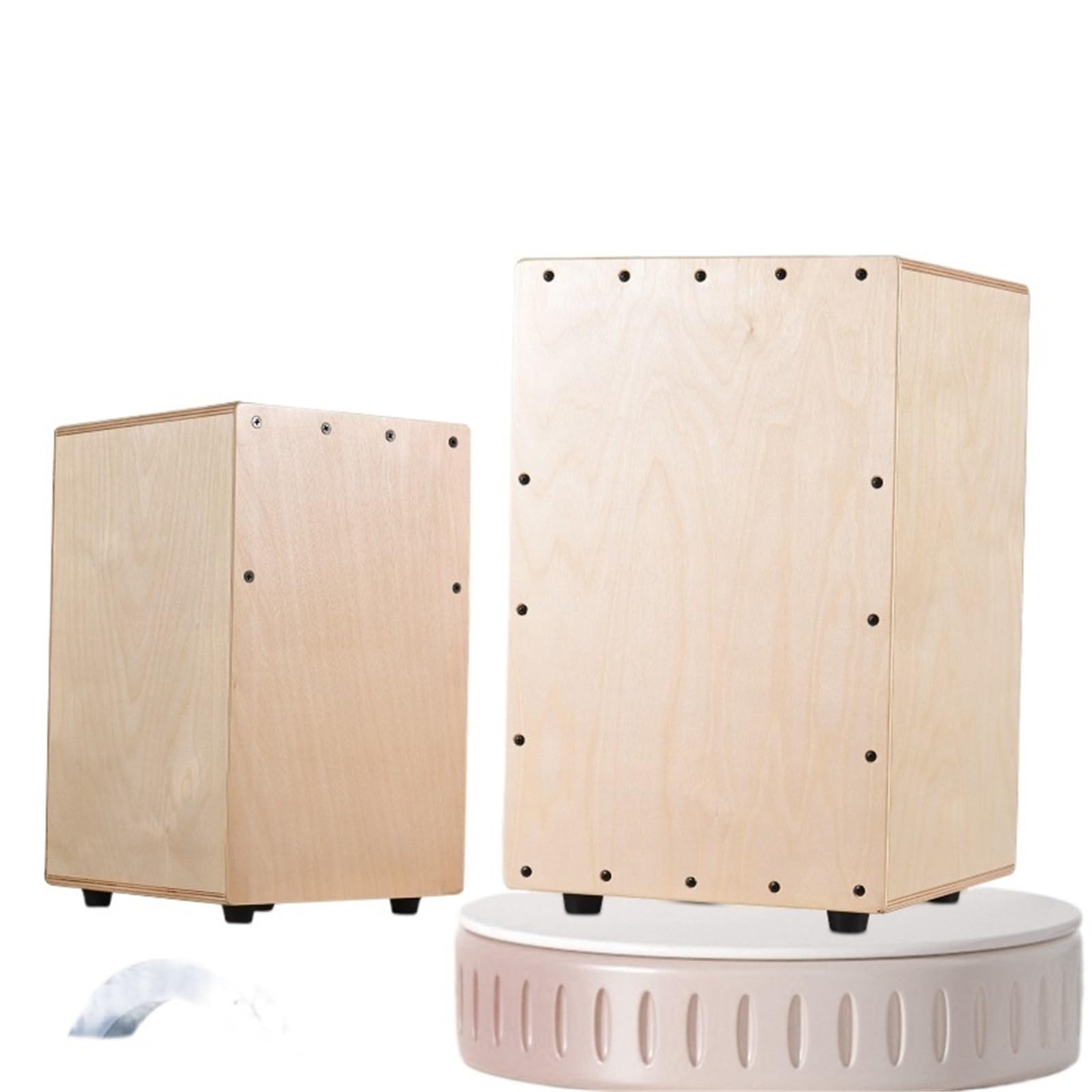 tamburo cajon Cajon Box Drum Tamburo da seduta in betulla in scatola di legno viaggio Strumento a percussione antiscivolo for feste(30x31x48cm)