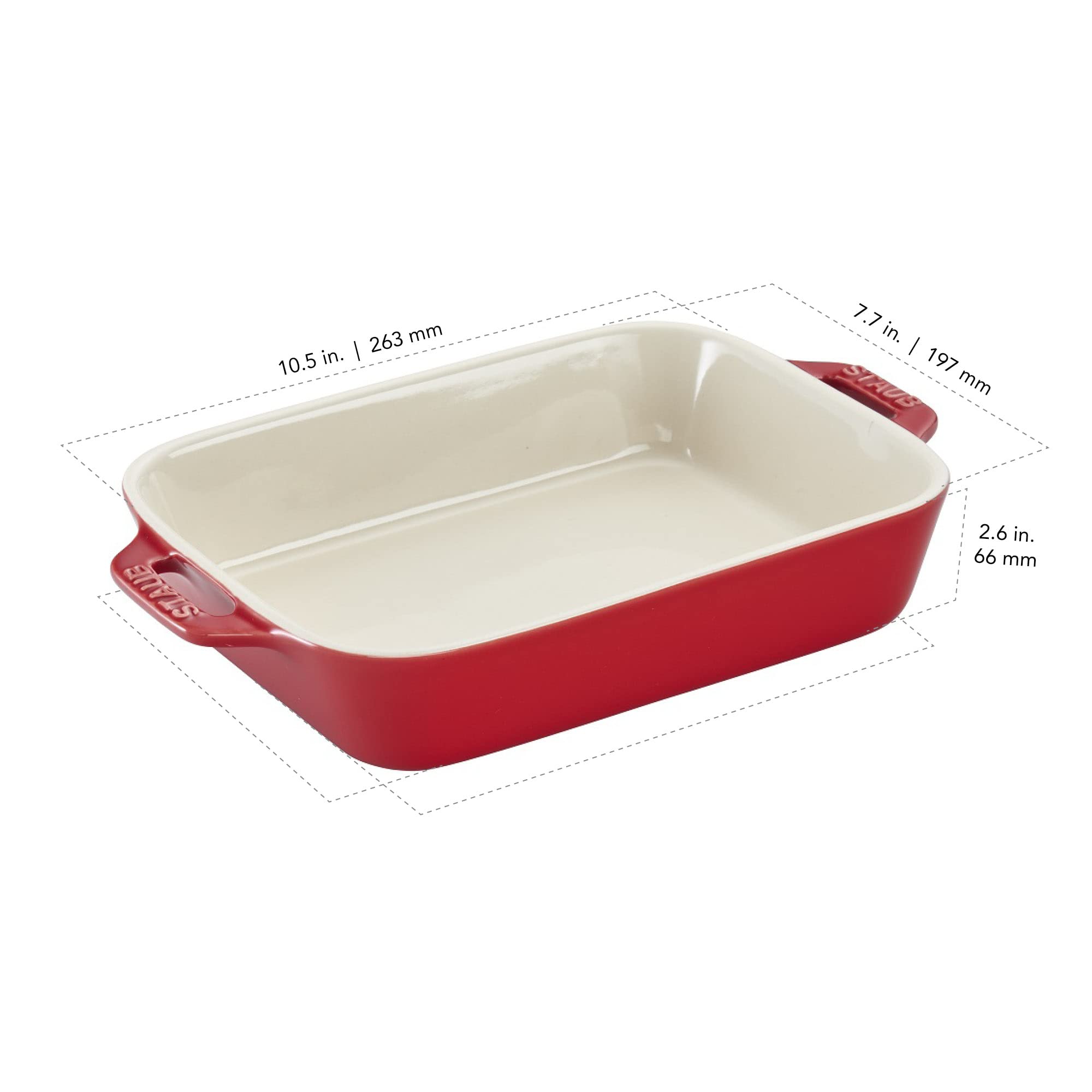 Buy STAUB Ceramics Rectangular Baking Dish, 10.5x7.5-inch, Cherry