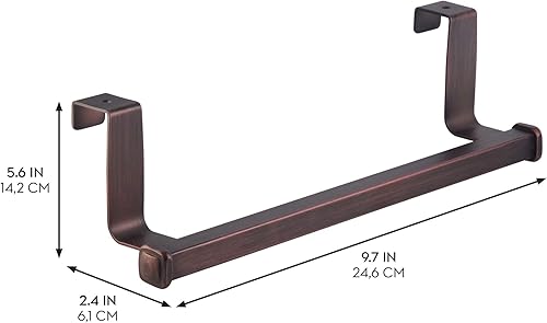 Miniatura 4 de iDesign Marcel - Toallero de acero para colocar sobre el gabinete, 9.7 x 2.4 x 5.6 pulgadas, bronce
