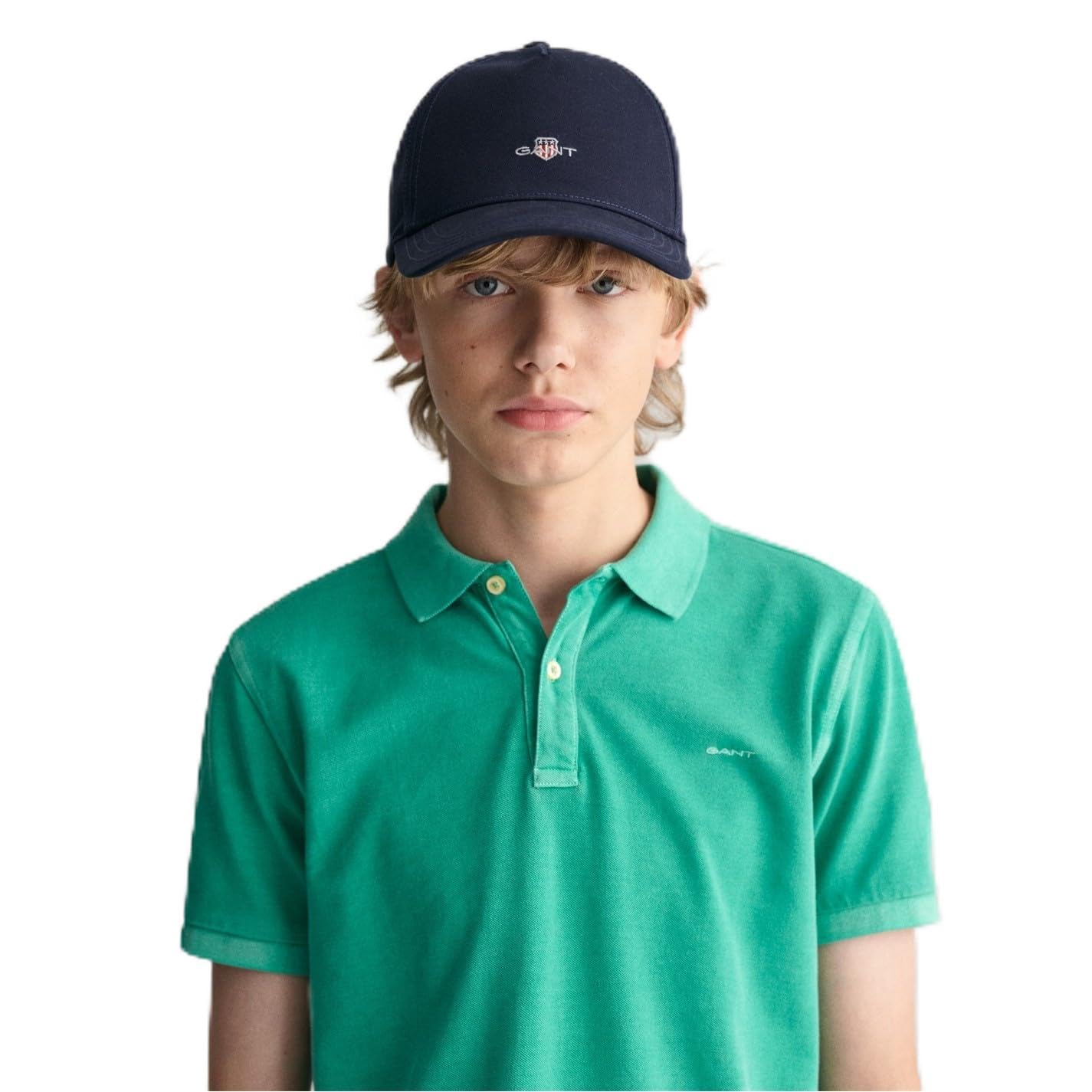 GANT Unisex Children's Shield Cotton Twill Baseball Cap, Evening Blue, L-XL