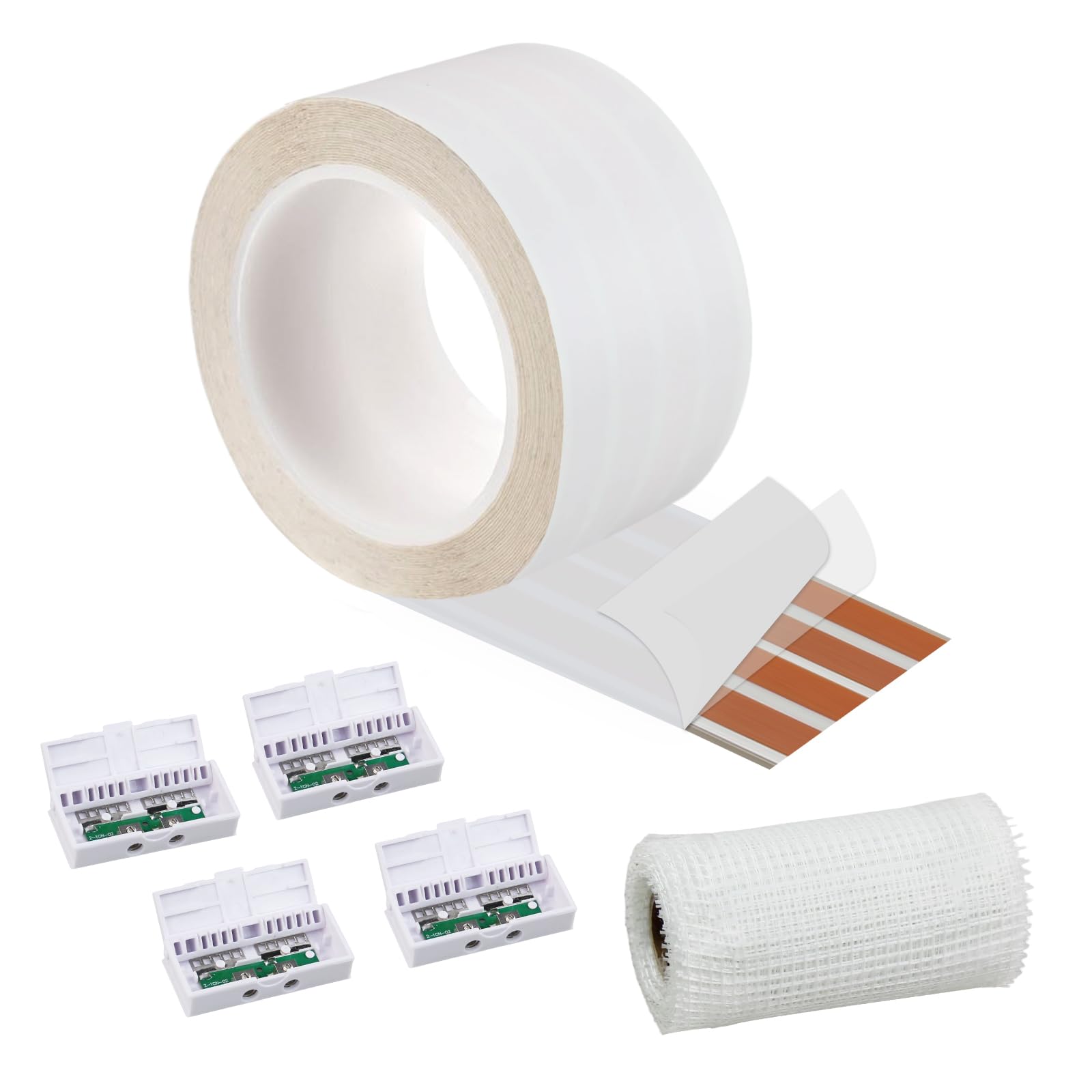 FRANKEVER Cable de audio plano oculto de 17 AWG, adecuado para cable de audio, iluminación LED y otras conexiones de aparatos de bajo voltaje (25 pies) + 4 conectores-C)
