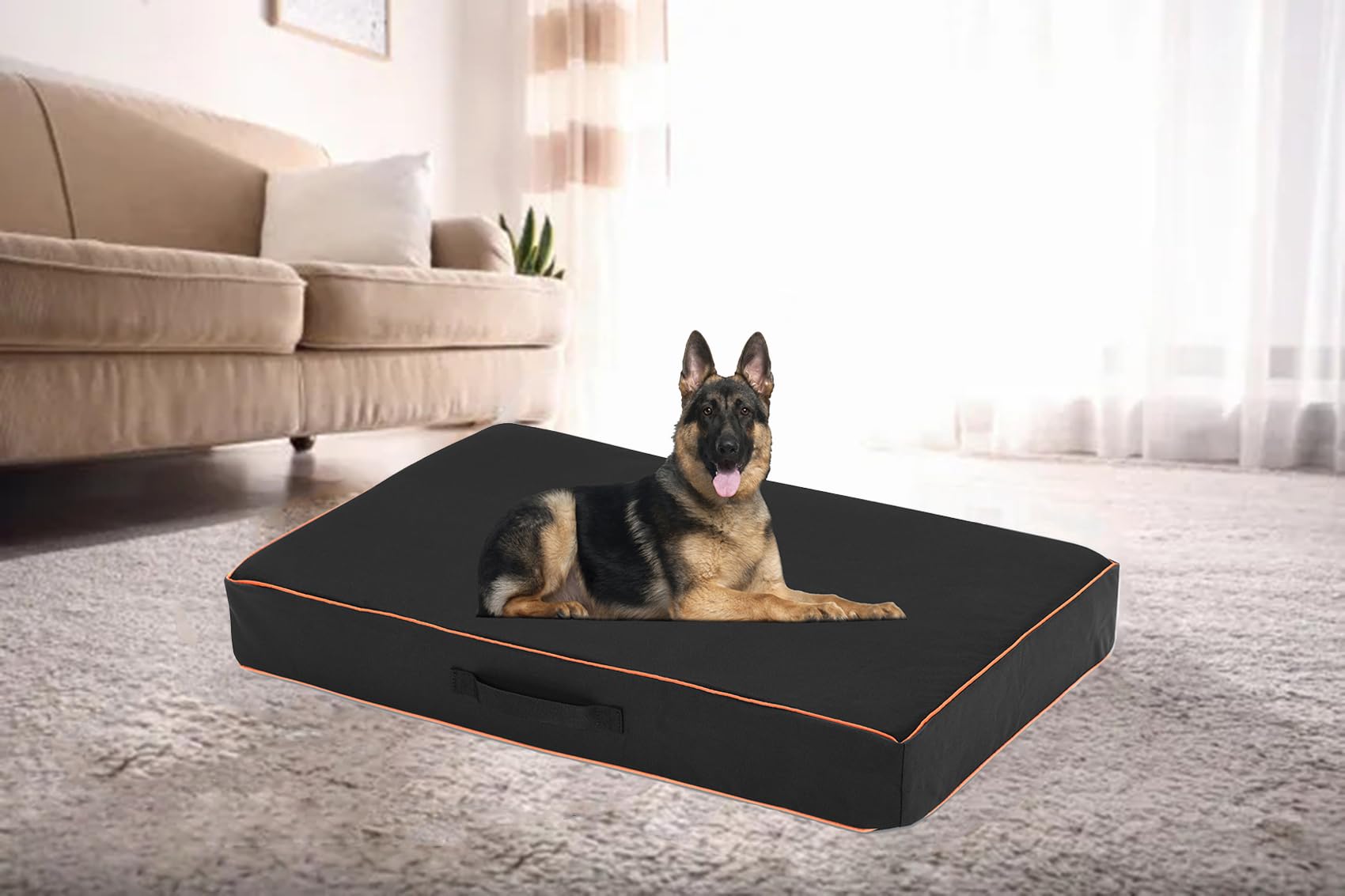 Leberna Funda impermeable para cama de perro, lavable, resistente, duradera, Oxford, universal, funda protectora de repuesto para cama de perro (negro, grande (44 pulgadas de largo x 32 pulgadas de
