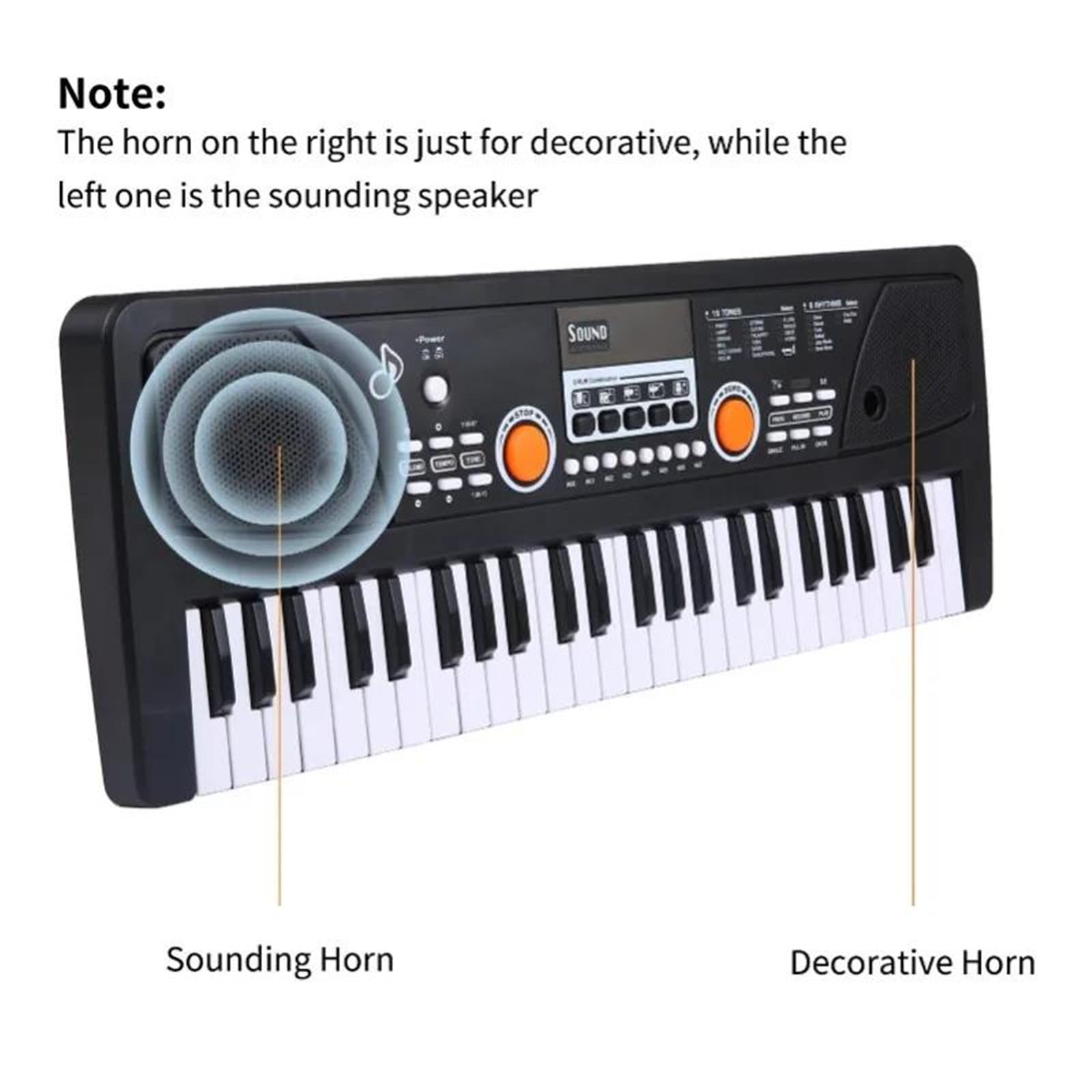 Elektroniczny Instrument Fortepianowy 49 Klawiszy USB Mikrofon Do Pianina Elektrycznego Muzyka Cyfrowa 16 Tonów 8 Rytmów