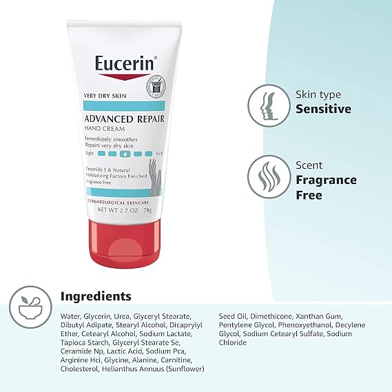 :Eucerin Advanced Repair Hand Cream 2.7 oz (Pack of 2)