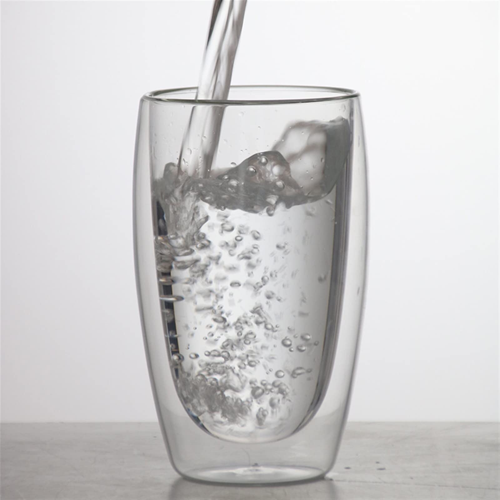 Reise-Kaffeetasse, doppelwandiges Glas, Kaffeeglas, transparentes Teetassen-Set, Glas, Kaffeetasse, Geschenk, Haushaltsgetränke (350 ml, 1 Stück)