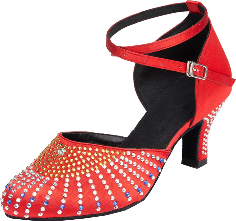 Chaussures de danse tango et cha-cha à bout fermé rouge pointure 36 - 8