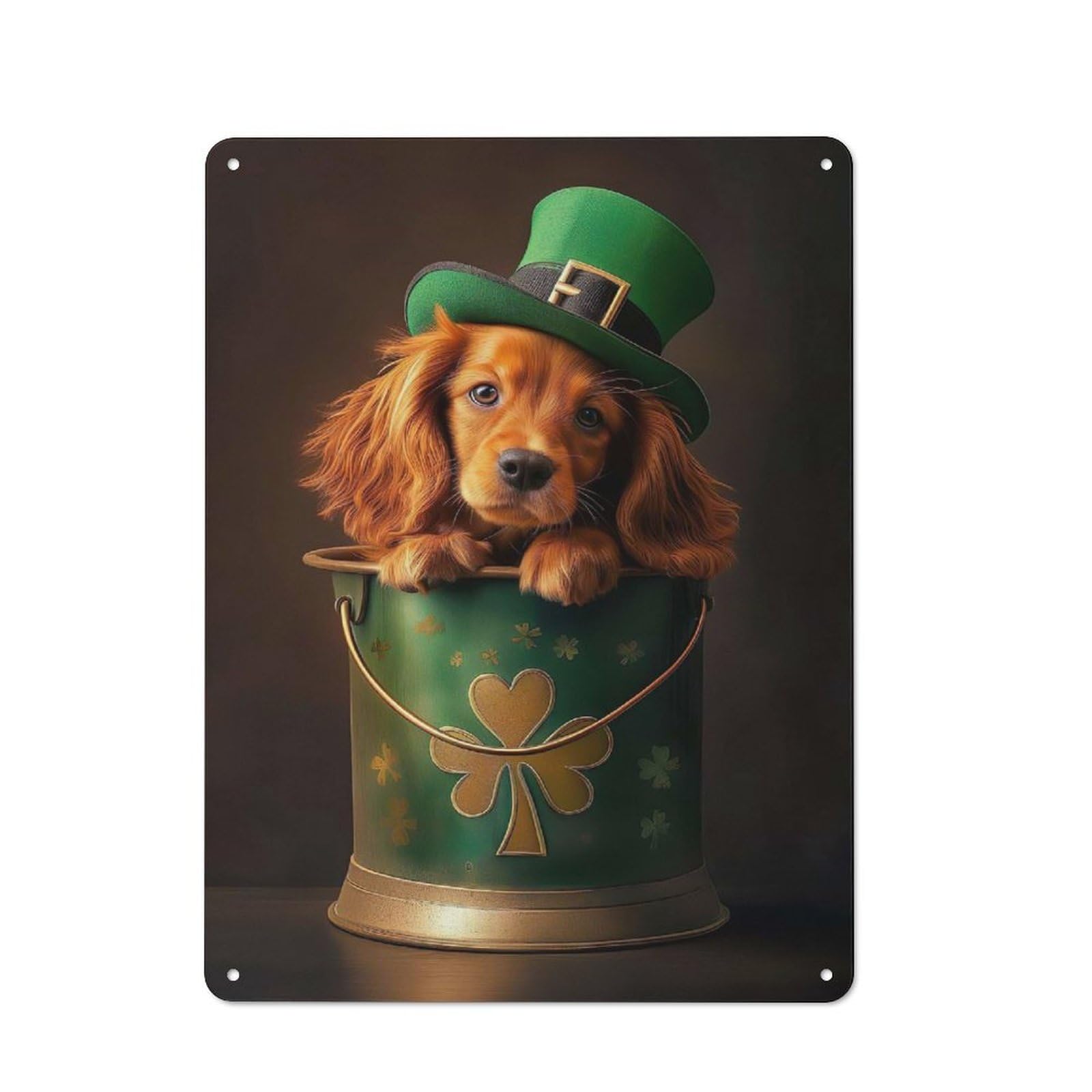 Junmoney Style-12 St Patrick Irish Setter Vintage Metal Sign 40X30cm For Studio Or Craft Room, For Kitchen, Dining Room And Home Bar Wall Decor