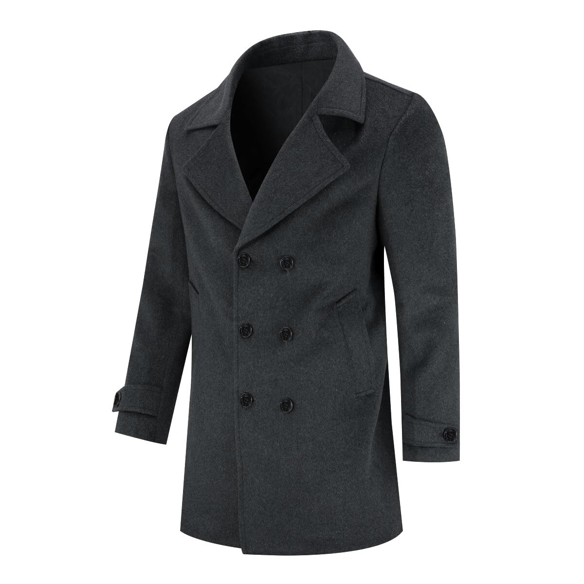 Allthemen Cappotto di Lana da Uomo Inverno Doppiopetto Coat Invernale di Media Lunghezza Caldo per Il Business