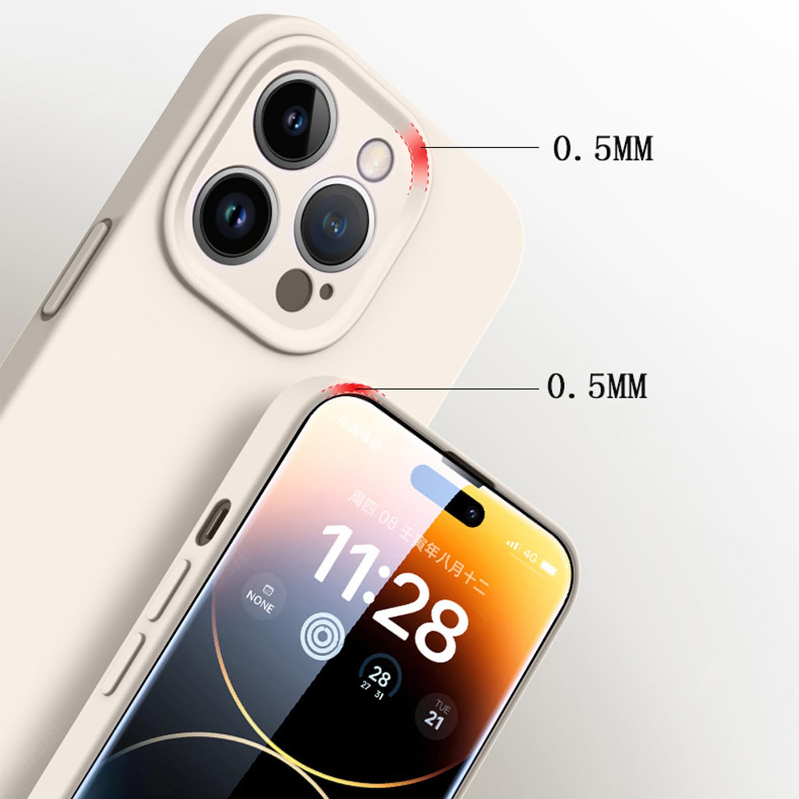 LXURY Ultra cienkie etui na iPhone'a 15 Pro Max/15 Pro/15 Plus/15, wysokiej jakości etui z płynnym silikonem z ochroną obiektywu aparatu, miękkie, nie żółknące etui, niebieskie, 38 cm