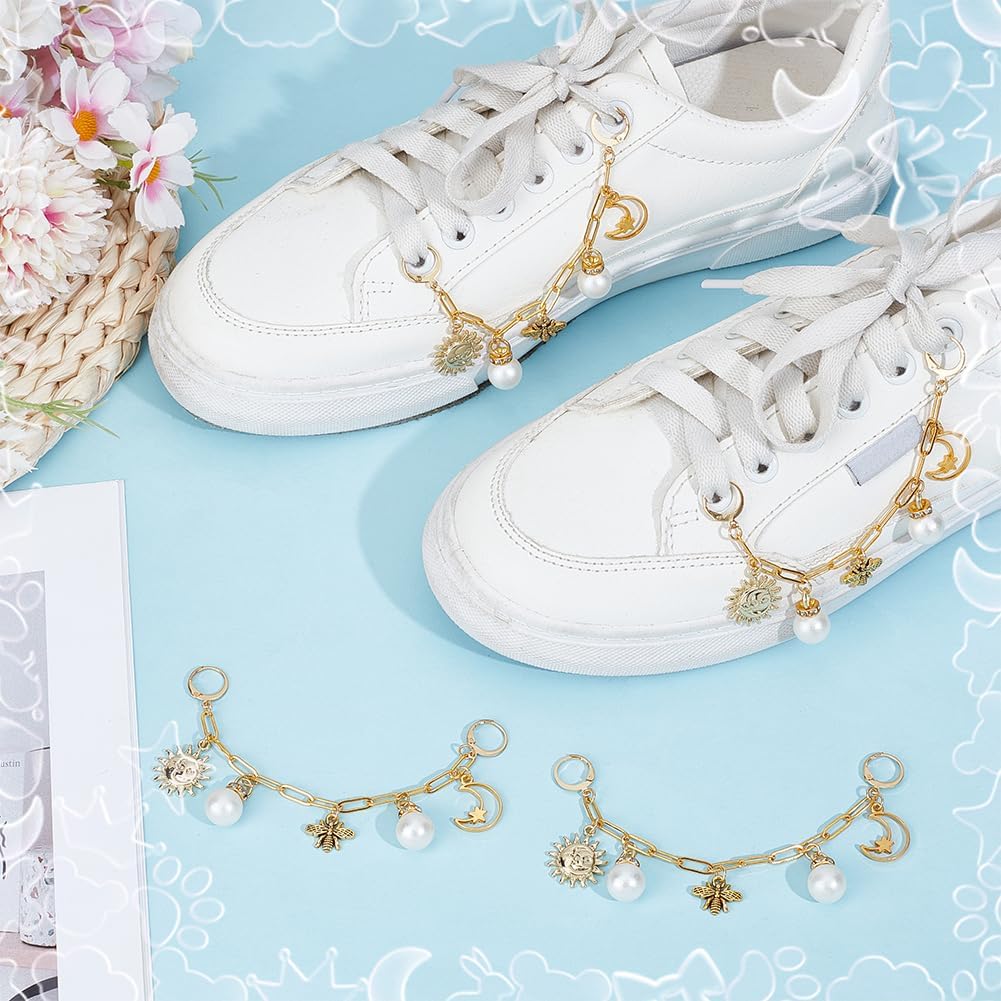 OLYCRAFT 4Pcs Decorative Boot Chain Set Shoe Decoration Chain Shoe Accessory Shoelaces for Boots Sneaker DIY Party Decor image 4